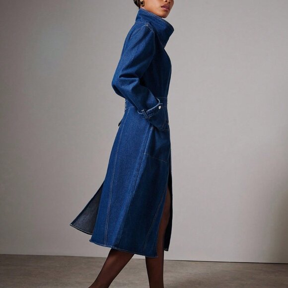 Medium Wash Casual Women's Long Sleeve Denim Jacket - Picture 4 of 6